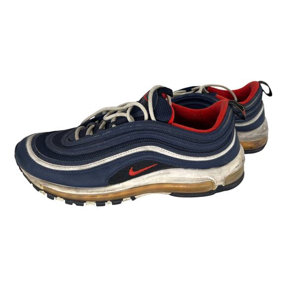 Nike Air Max 97 Midnight Navy Blue White Leather 921826-403 Size 10.5 Men - Picture 6 of 8